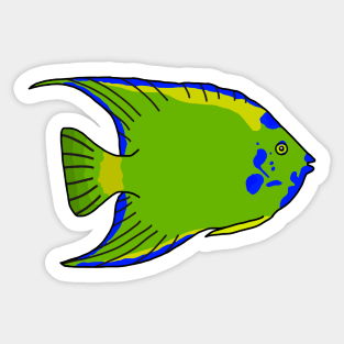 Blue Queen Angelfish Sticker